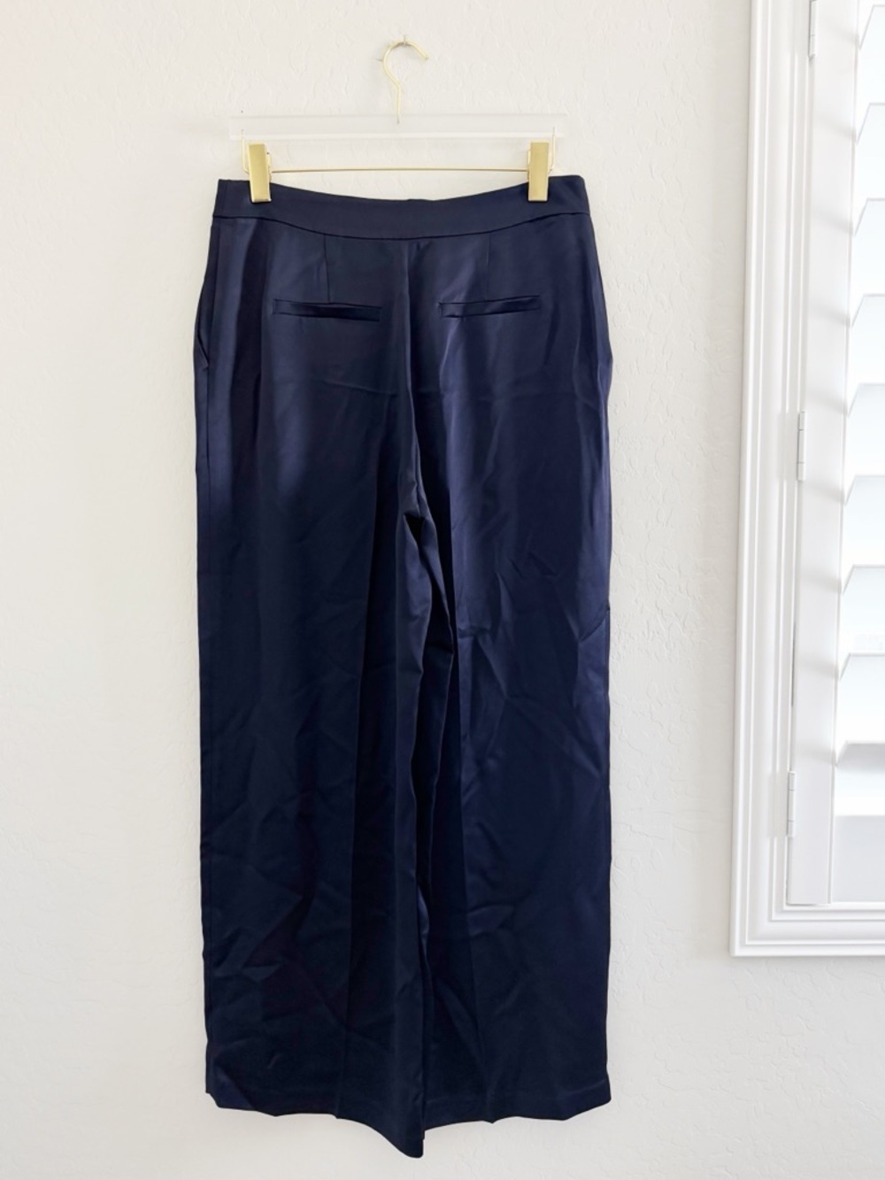 NWT Boden Navy Satin Wide Leg Trousers Size 10 Petite - Picture 10 of 13